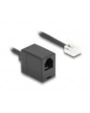 Delock Telefonkabel Spiralkabel RJ11 Stecker zu Buchse schwarz 10 m m Schwarz