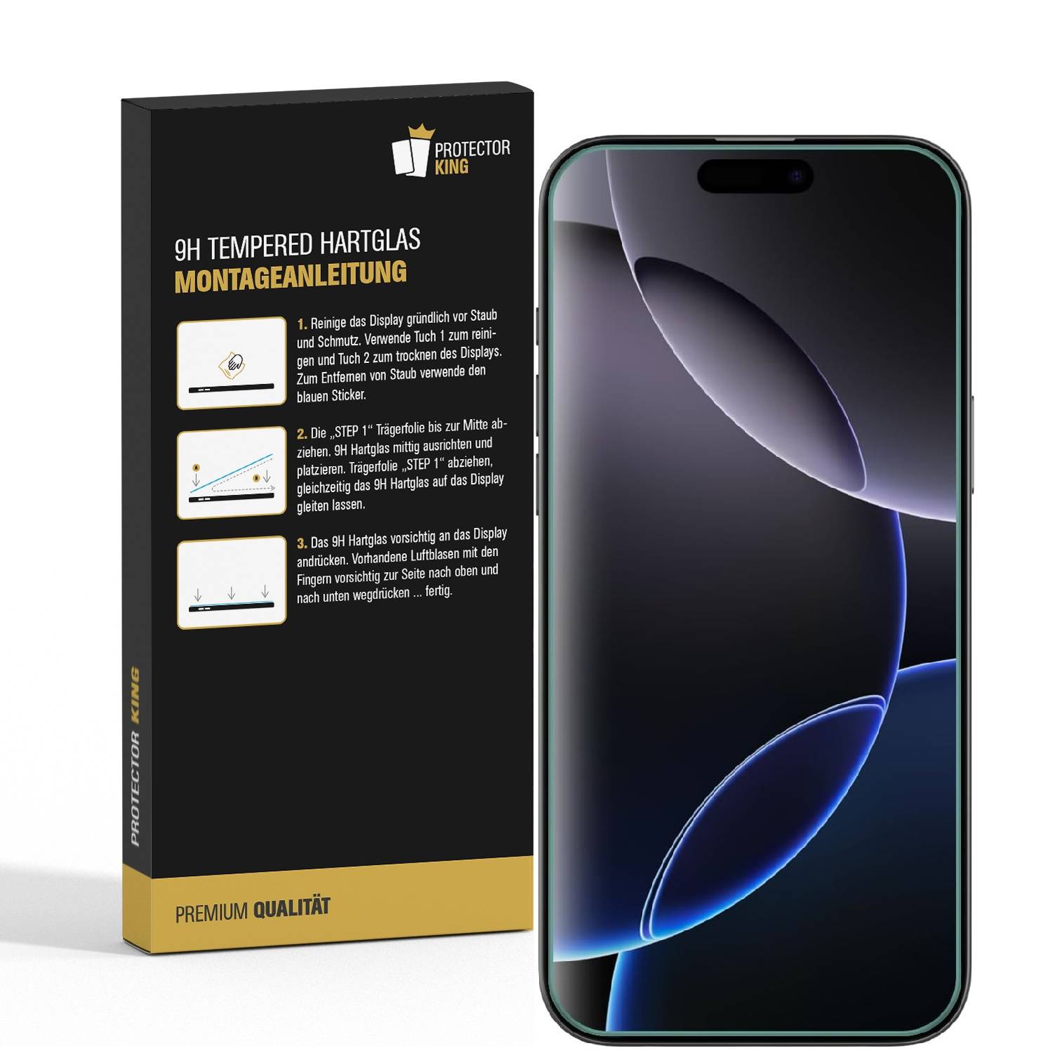 1x 9H Panzerglas für iPhone 16 Pro Max matt Anti-Reflex entspiegelt echtes Tempered Glass Panzerfolie Displayschutz Schutzglas Schutzfolie