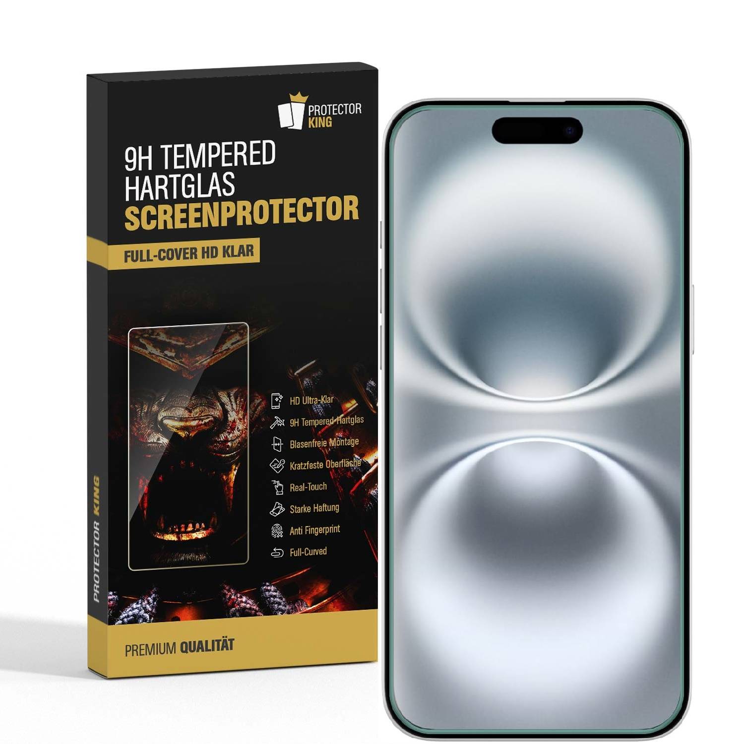 6x 9H Panzerglas für iPhone 16 Plus 3D A++ KLAR EXTREM HART echtes Tempered Glass Panzerfolie Displayschutz Schutzglas Hartglas Schutzfolie