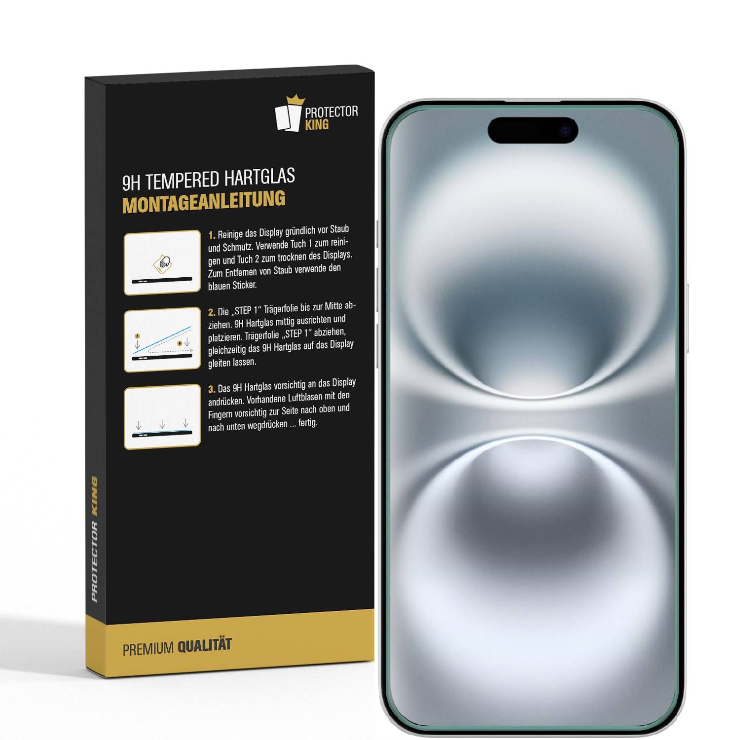 6x 9H Panzerglas für iPhone 16 Plus 3D A++ KLAR EXTREM HART echtes Tempered Glass Panzerfolie Displayschutz Schutzglas Hartglas Schutzfolie