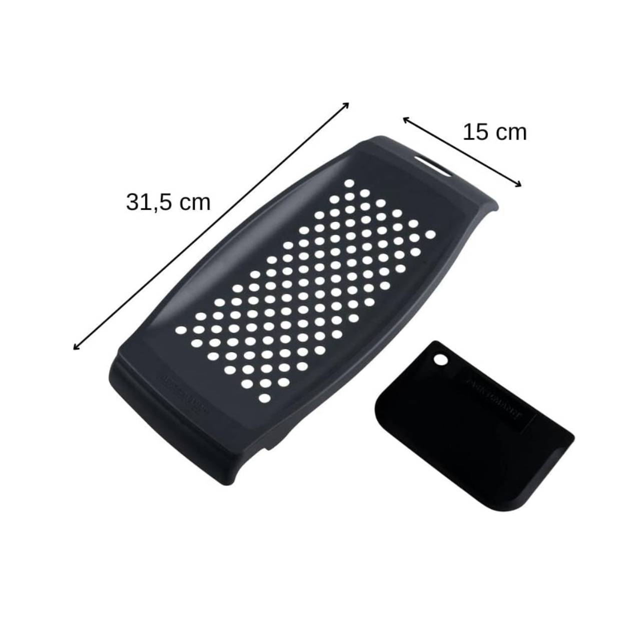 FACKELMANN - Spätzlereibe Starter-Set mit Teigschaber und Abseihlöffel - Spätzlehobel aus Kunststoff, Spätzlepresse mit Teigkarte