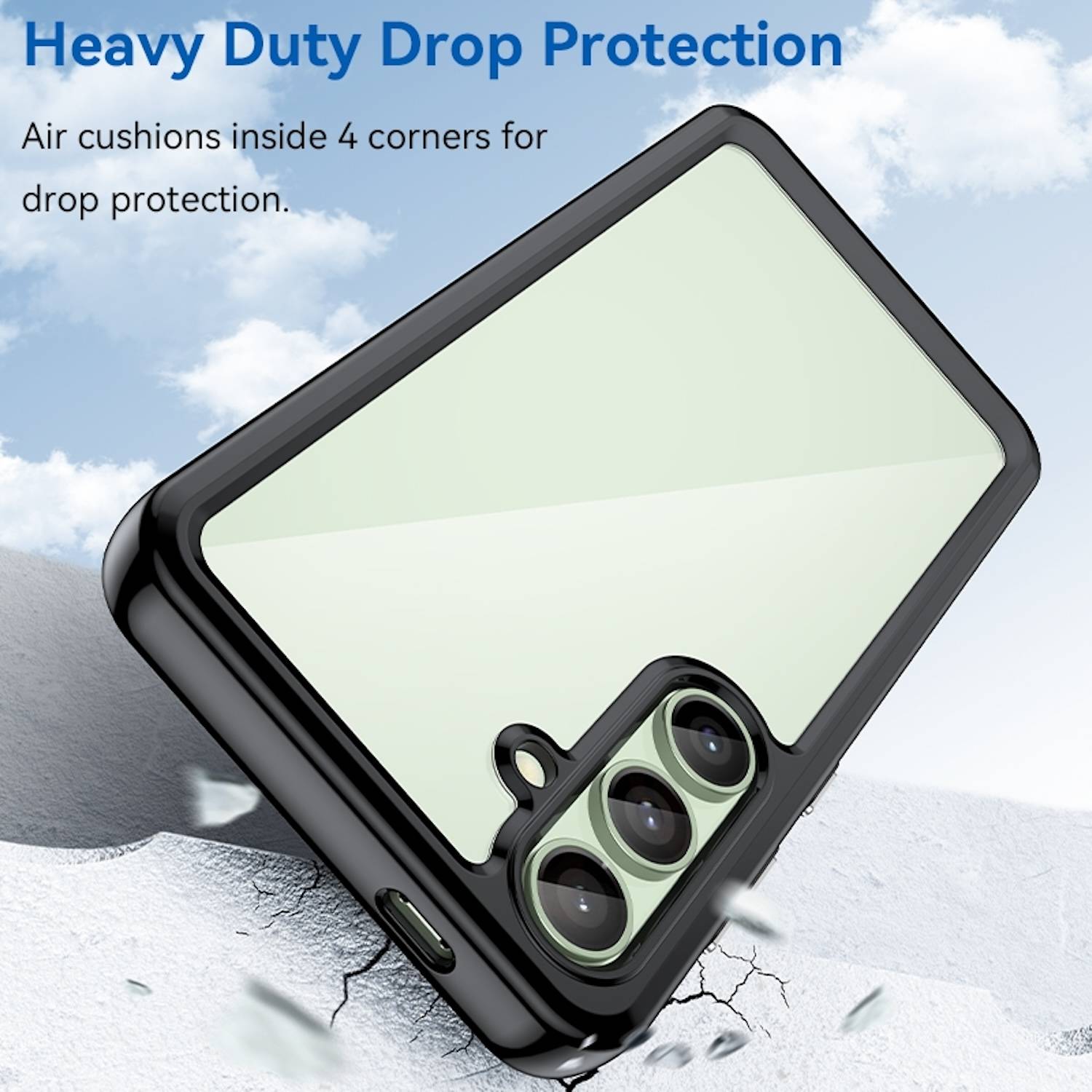 Für Samsung Galaxy S24 FE Colorful Series TPU Acryl Hybrid Schutz Hülle Schwarz