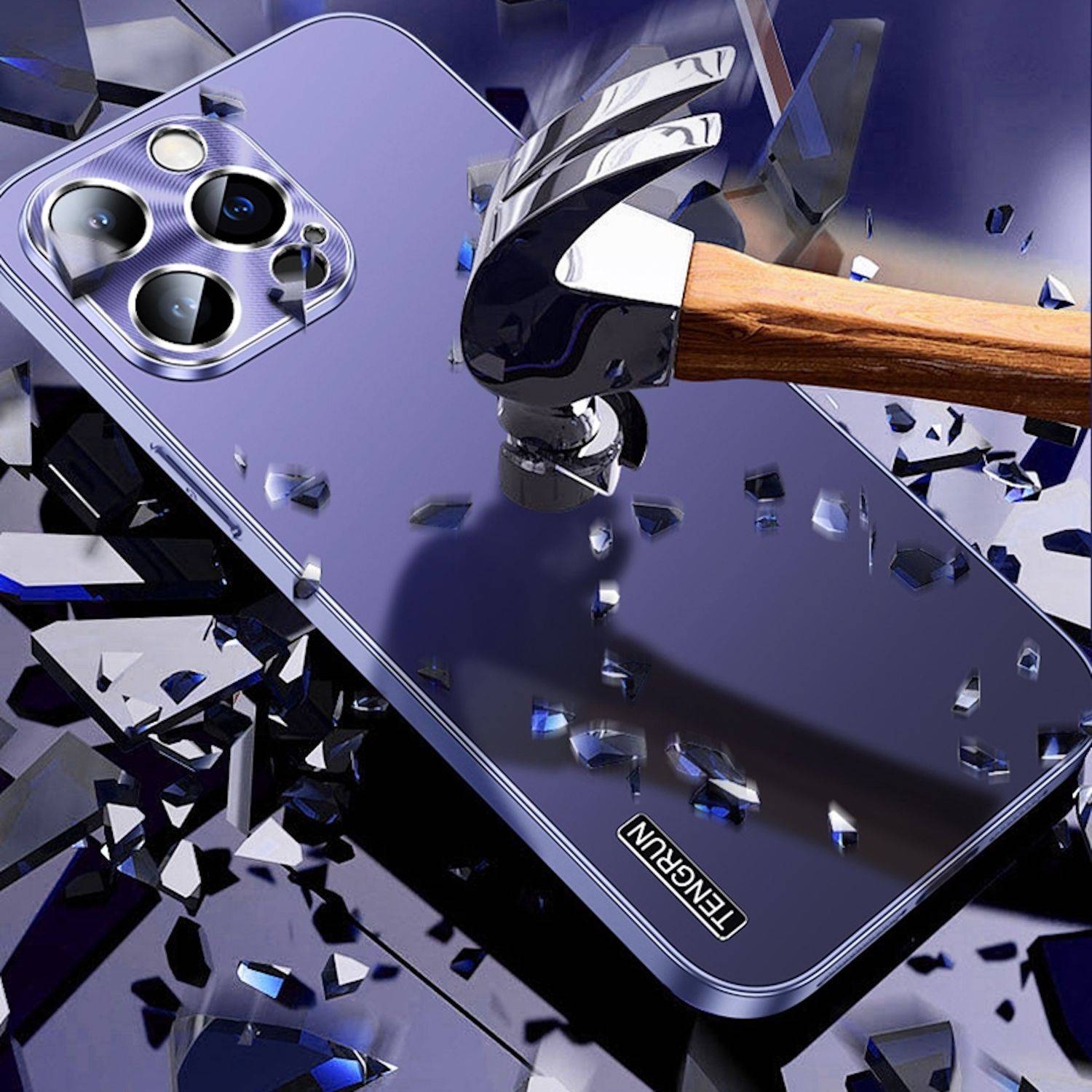 Für Apple iPhone 16 Pro Max Feinmattes Metall Design Optik Handy Hülle Case Tasche Schwarz
