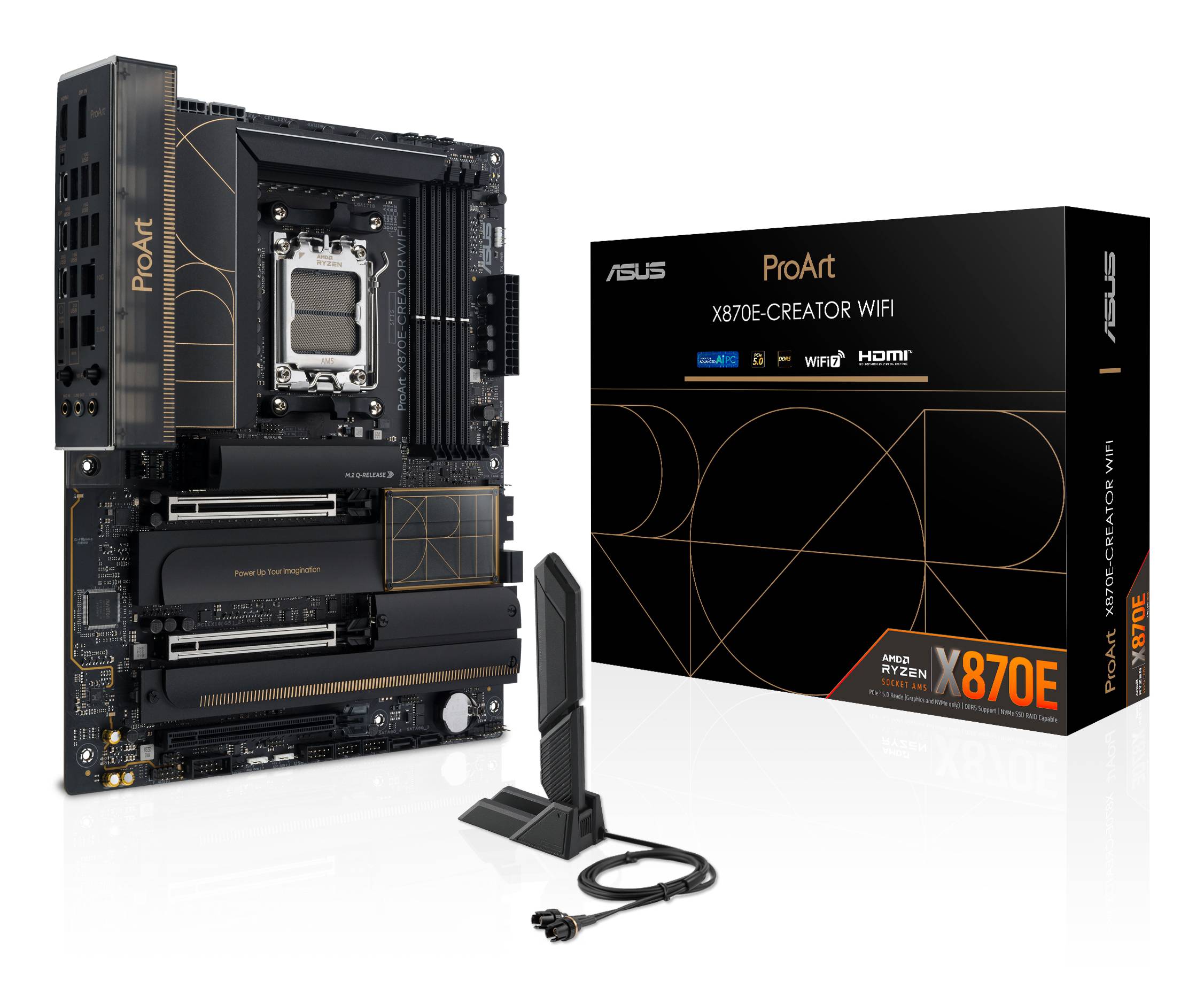 ASUS ProArt X870E-CREATOR WIFI - Motherboard - ATX - Socket AM5 - AMD X870E Chipsatz - USB4, USB-C 3.2 Gen 2x2, USB 3.2 Gen 2, USB 3.2 Gen 1