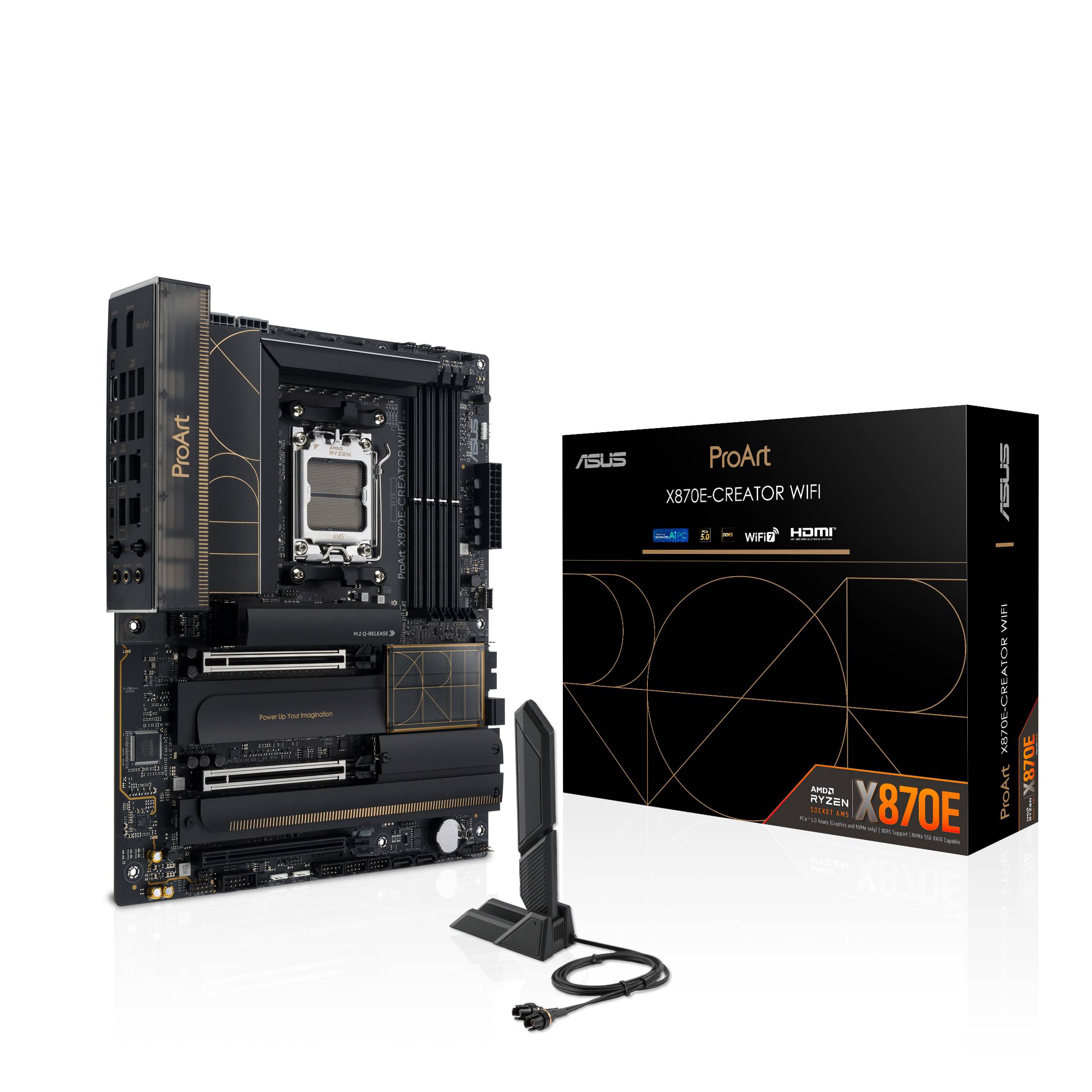 ASUS ProArt X870E-CREATOR WIFI - Motherboard - ATX - Socket AM5 - AMD X870E Chipsatz - USB4, USB-C 3.2 Gen 2x2, USB 3.2 Gen 2, USB 3.2 Gen 1