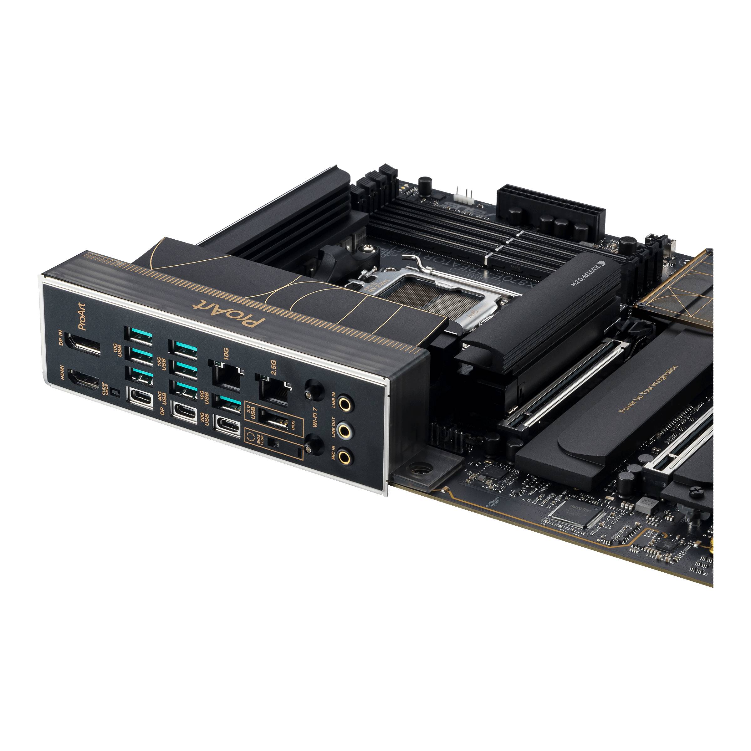 ASUS ProArt X870E-CREATOR WIFI - Motherboard - ATX - Socket AM5 - AMD X870E Chipsatz - USB4, USB-C 3.2 Gen 2x2, USB 3.2 Gen 2, USB 3.2 Gen 1