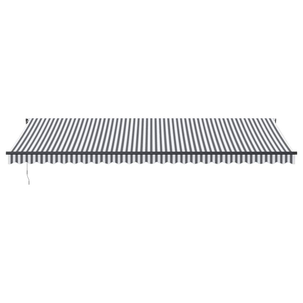 vidaXL Markise Manuell mit LEDs Anthrazit & Weiß 600x300 cm