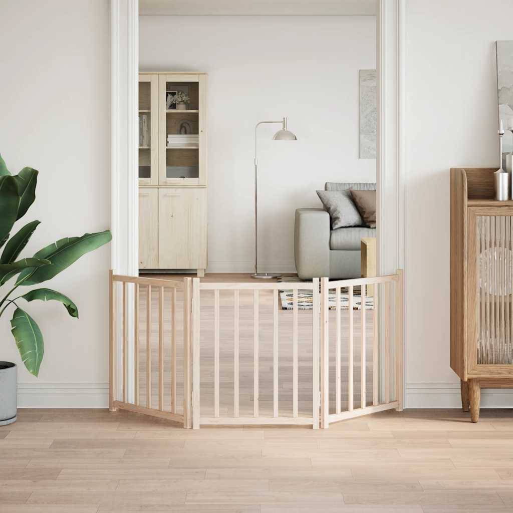 vidaXL 3-tlg. Hundetor Faltbar 150 cm Massivholz Tanne