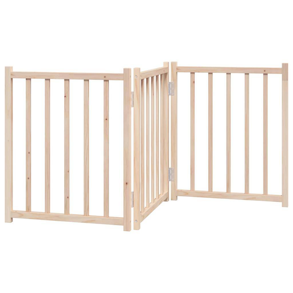 vidaXL 3-tlg. Hundetor Faltbar 150 cm Massivholz Tanne