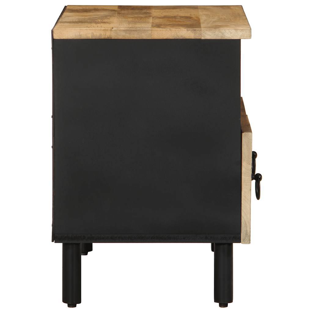 vidaXL TV-Schrank Schwarz 70x33,5x46 cm Raues Mangoholz