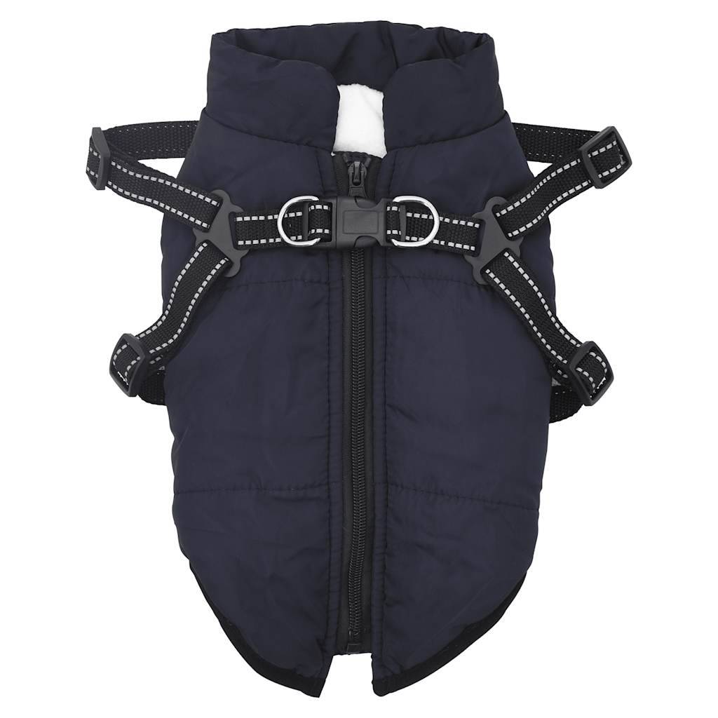 vidaXL Hundemantel mit Geschirr Wasserdicht Reflektierend Marineblau S