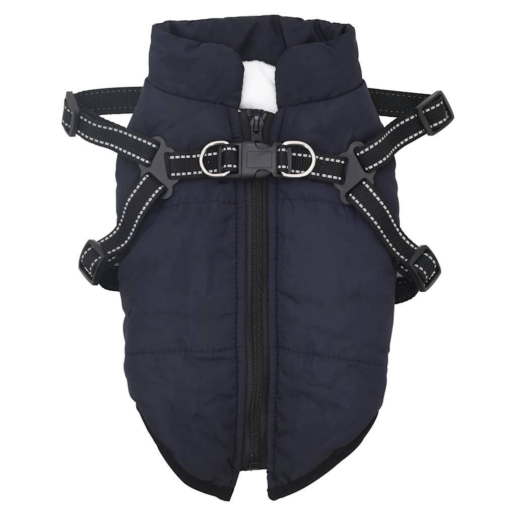 vidaXL Hundemantel mit Geschirr Wasserdicht Marineblau XL