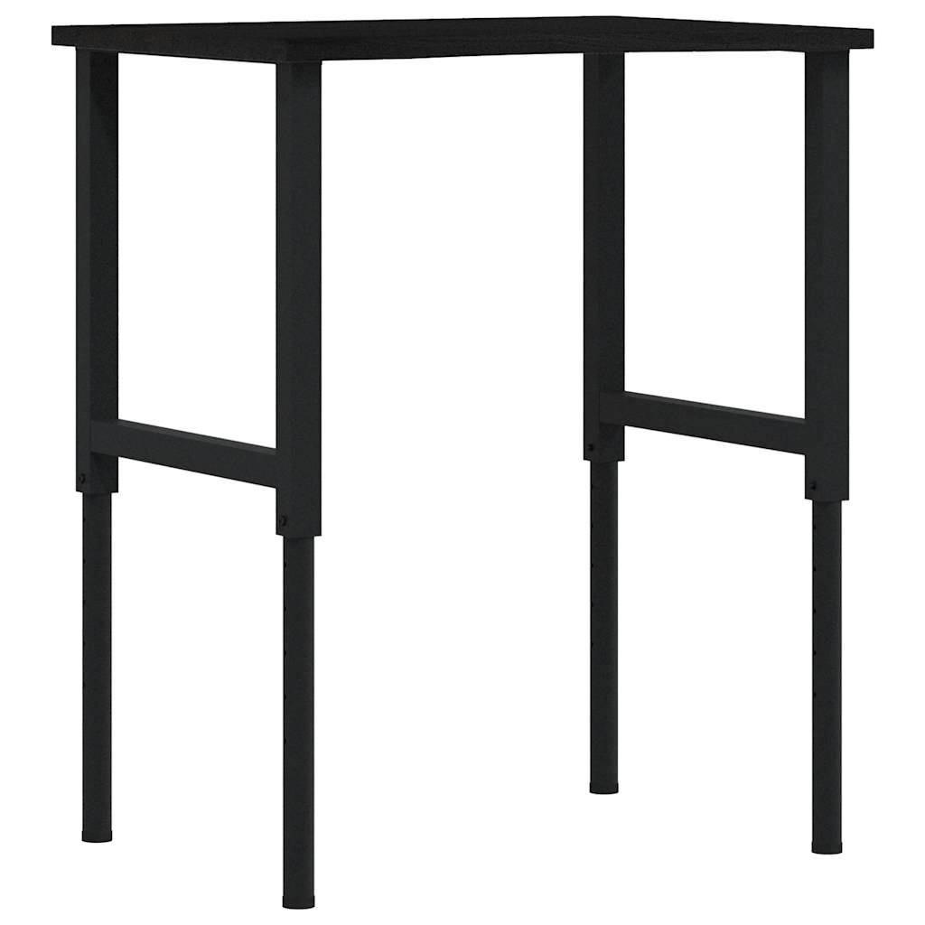 vidaXL Werkbank Dunkelbraun 80x60x(71,5-98) cm Massivholz Eiche
