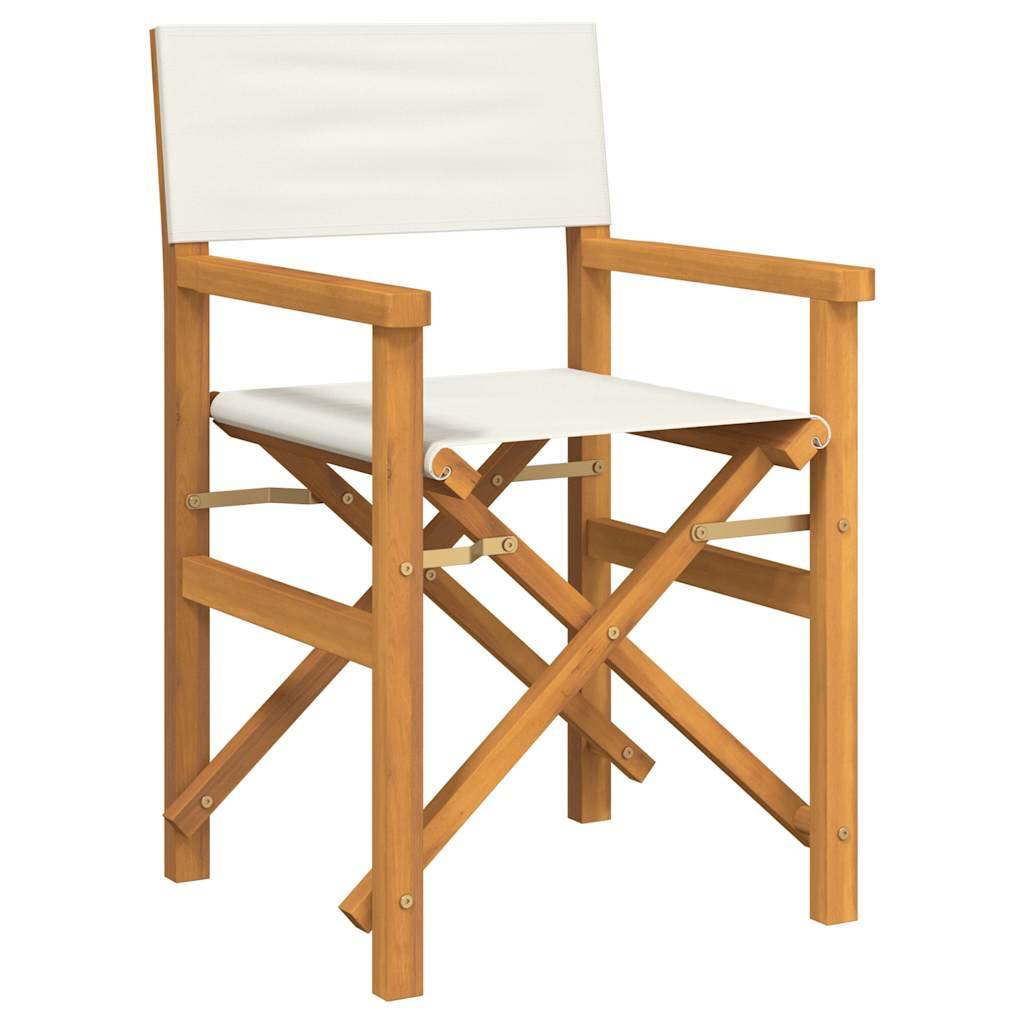 vidaXL Regiestuhl Klappbar Creme Massivholz Teak