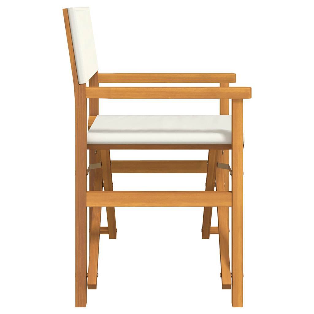 vidaXL Regiestuhl Klappbar Creme Massivholz Teak
