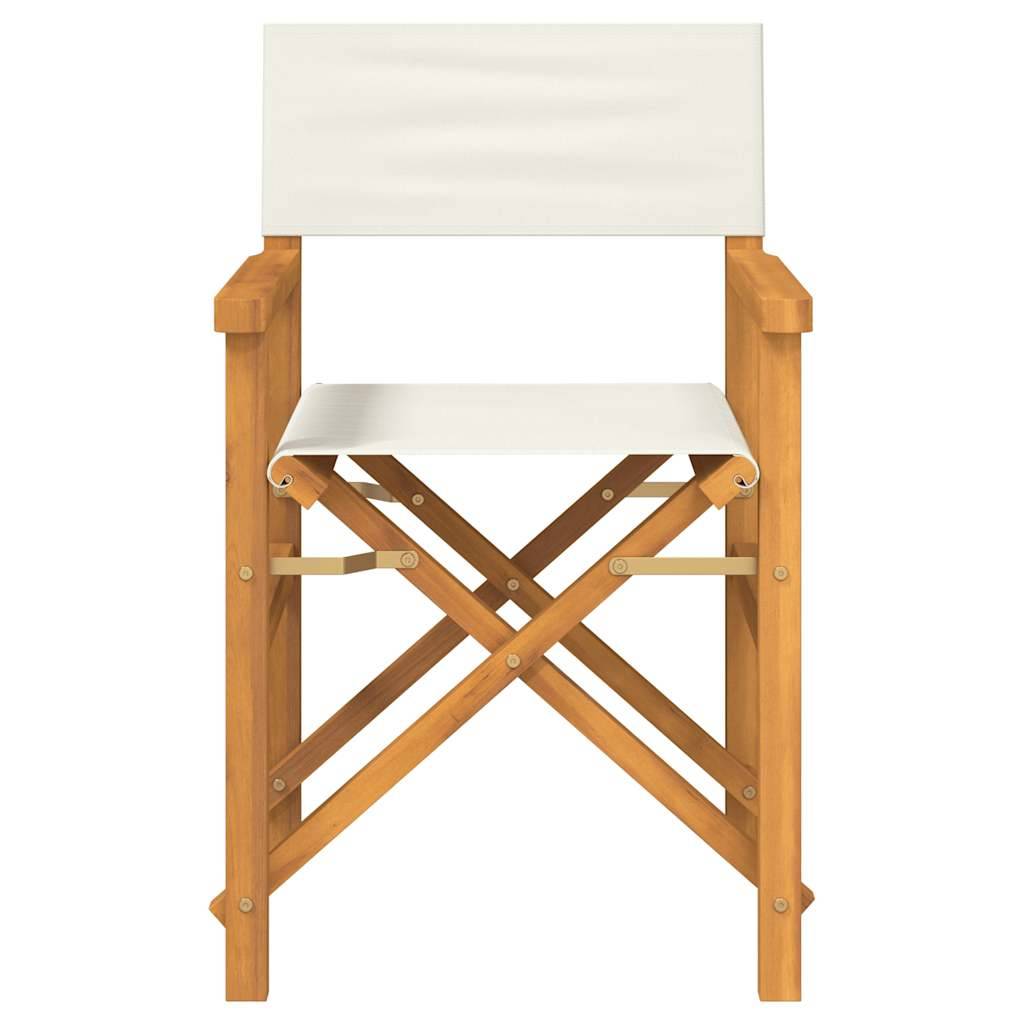 vidaXL Regiestuhl Klappbar Creme Massivholz Teak