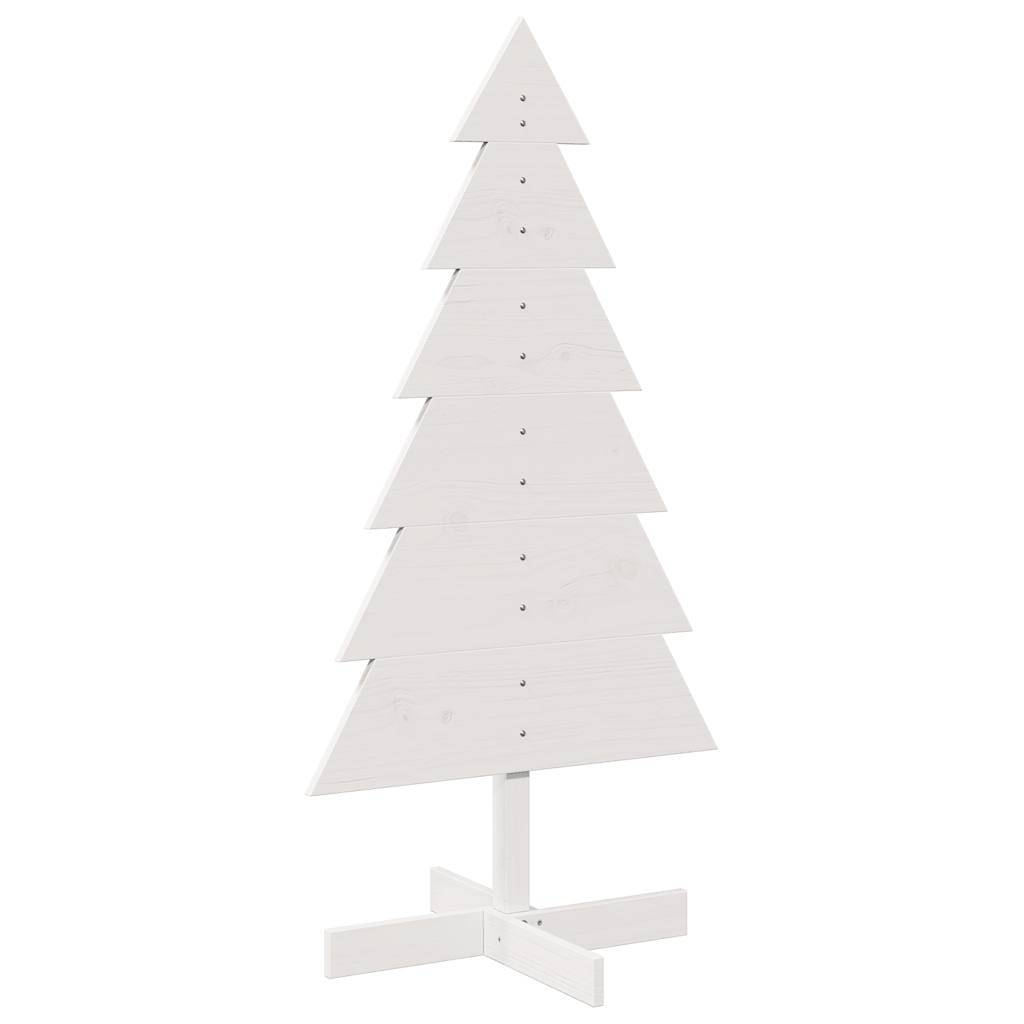 vidaXL Weihnachtsbaum zum Schmücken Weiß 120 cm Massivholz Kiefer