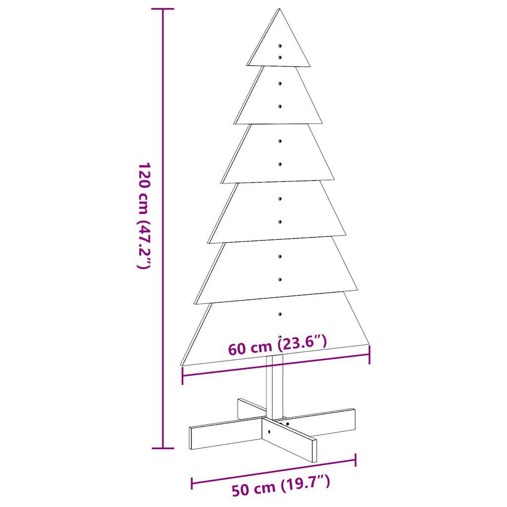 vidaXL Weihnachtsbaum zum Schmücken Weiß 120 cm Massivholz Kiefer