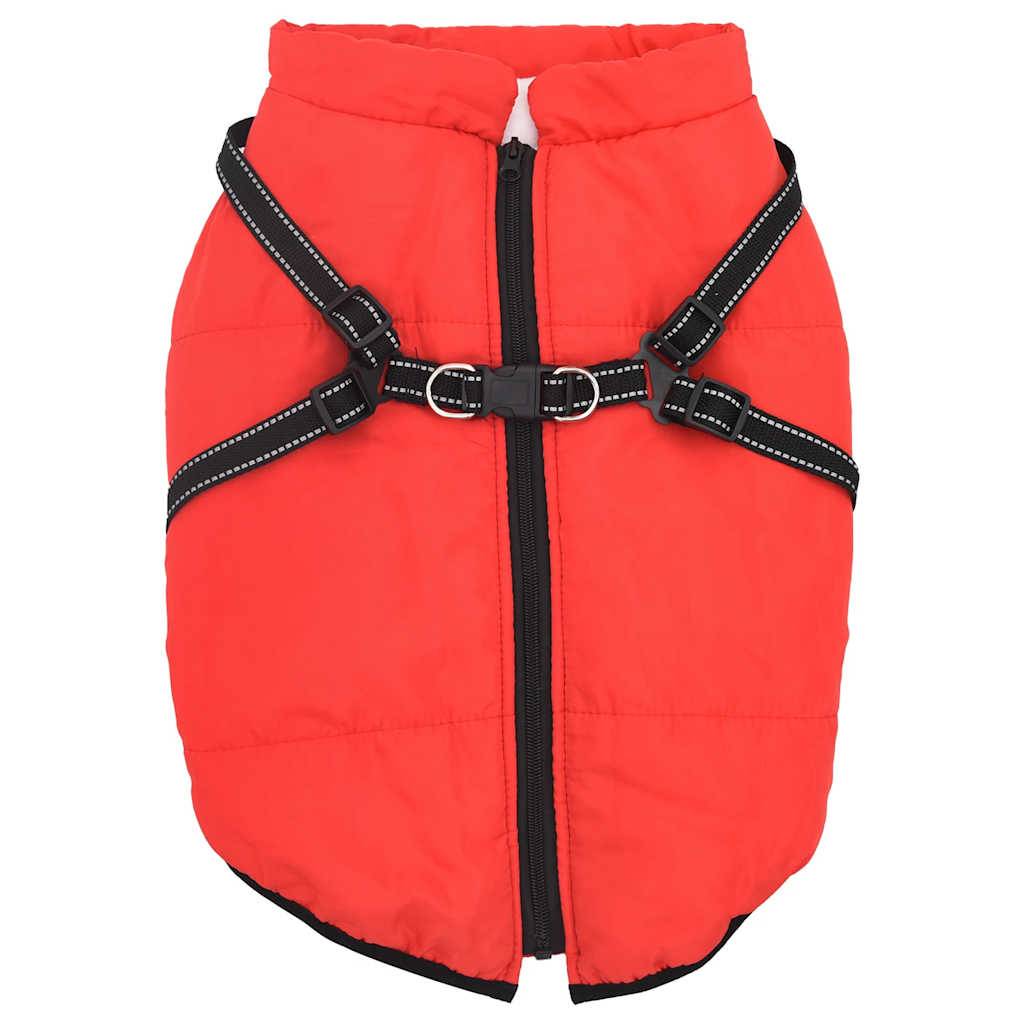 vidaXL Hundemantel mit Geschirr Wasserdicht Reflektierend Rot 3XL