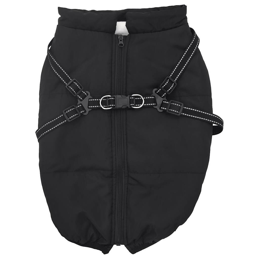 vidaXL Hundemantel mit Geschirr Wasserdicht Reflektierend Schwarz 6XL