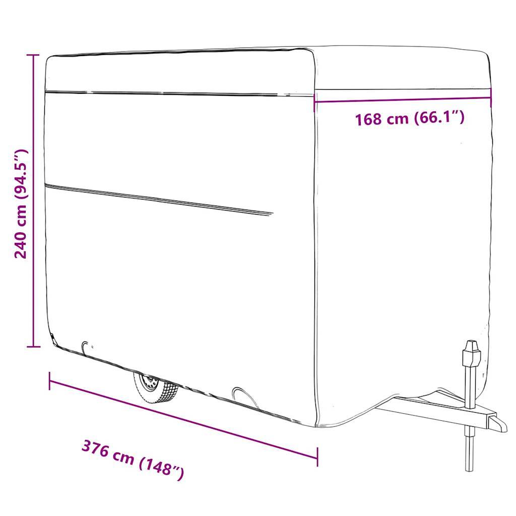 vidaXL Schutzhülle für Pferdeanhänger Grau 376x168x240 cm Vliesstoff