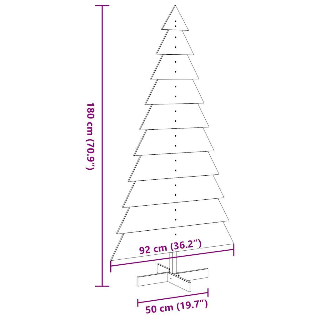 vidaXL Weihnachtsbaum zum Schmücken Weiß 180 cm Massivholz Kiefer