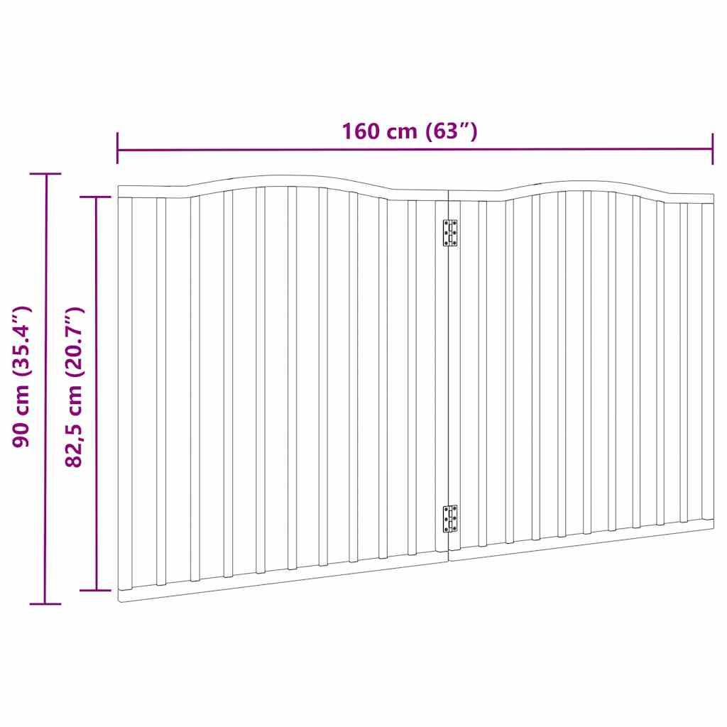 vidaXL 2-tlg. Hundetor Faltbar Braun Eichen-Optik 160 cm Pappelholz