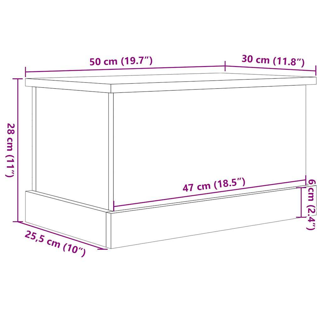 vidaXL Truhe Artisan-Eiche 30x50x28 cm Holzwerkstoff