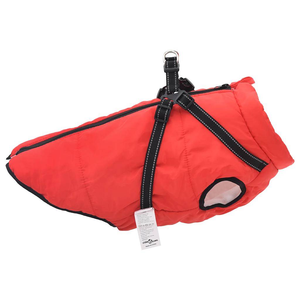 vidaXL Hundemantel mit Geschirr Wasserdicht Reflektierend Rot 3XL