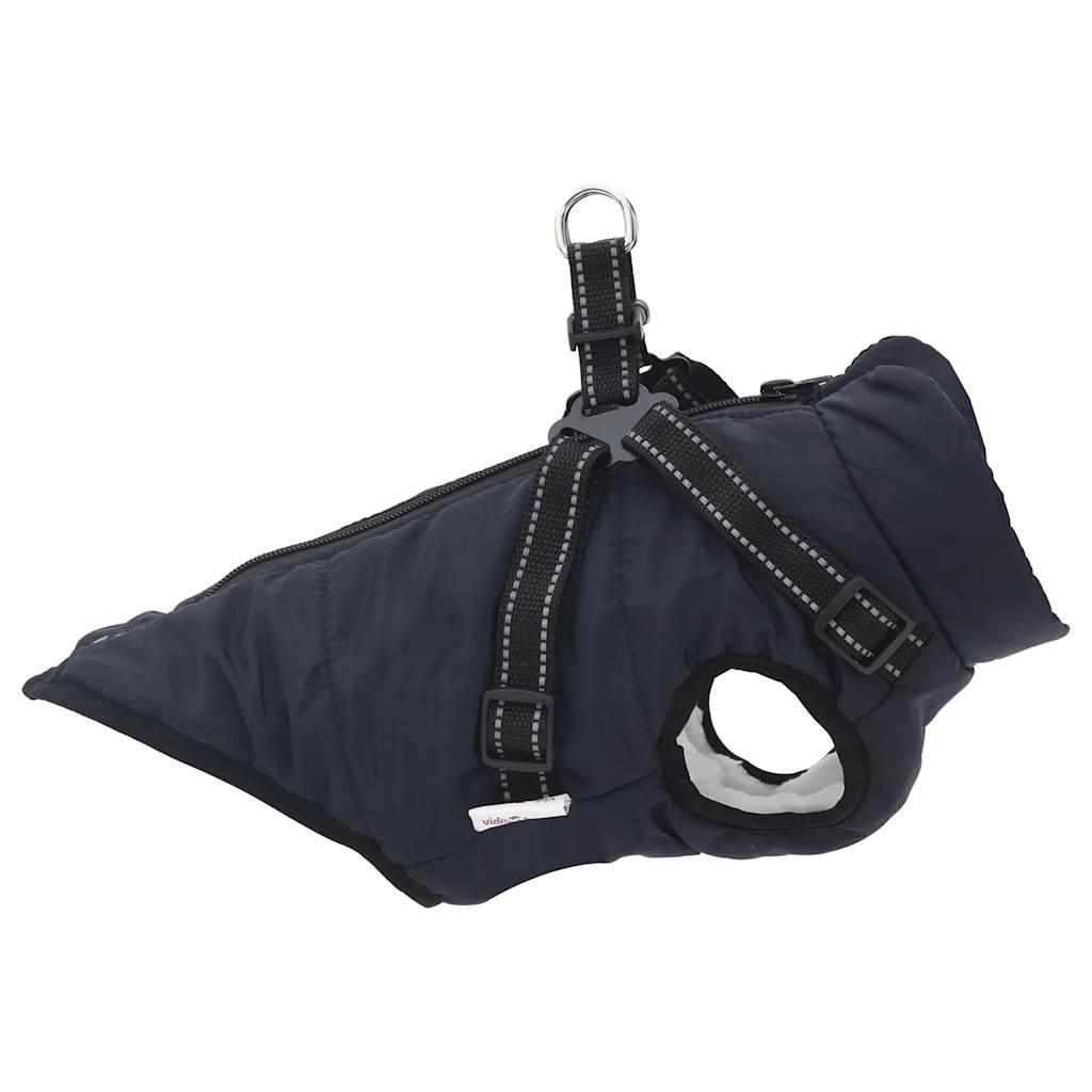 vidaXL Hundemantel mit Geschirr Wasserdicht Reflektierend Marineblau S