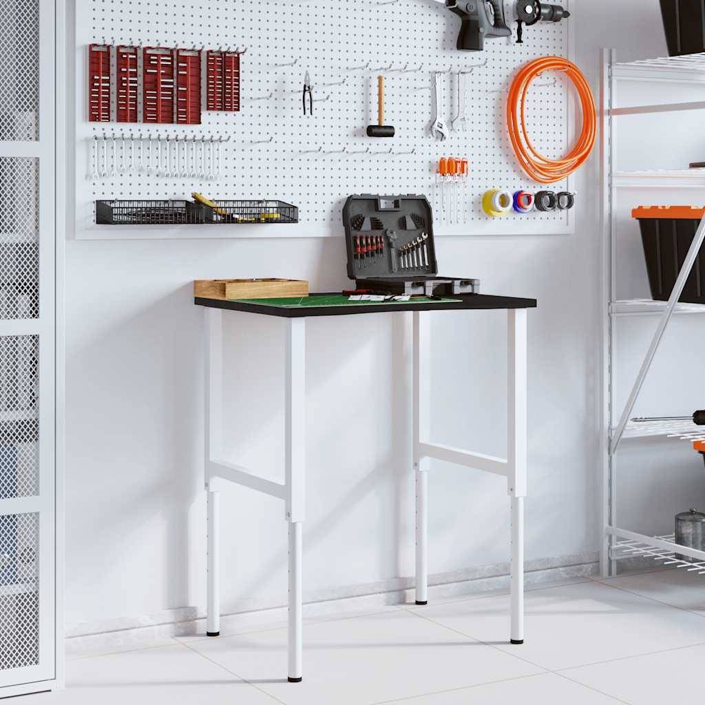 vidaXL Werkbank Dunkelbraun 80x60x(71,5-98) cm Massivholz Eiche