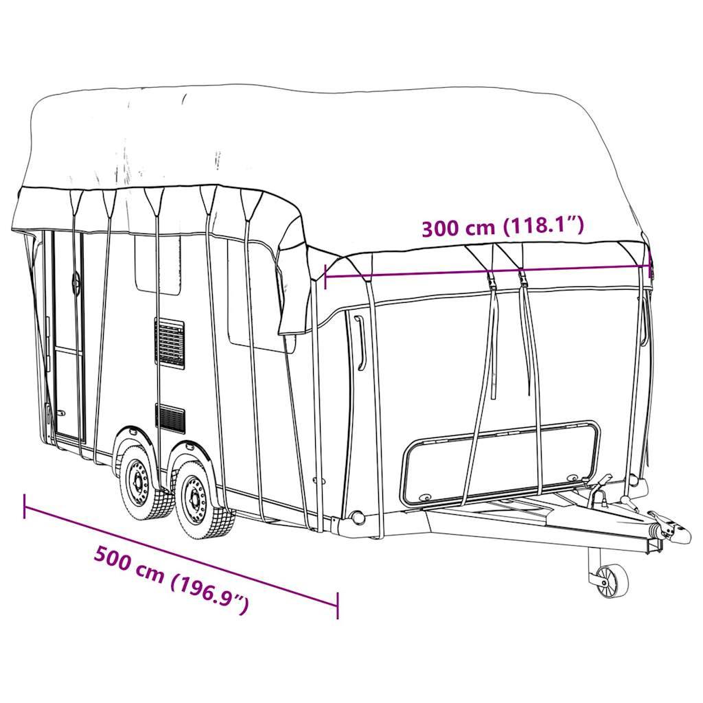 vidaXL Dachplane für Wohnwagen Grau 500x300 cm Vliesstoff