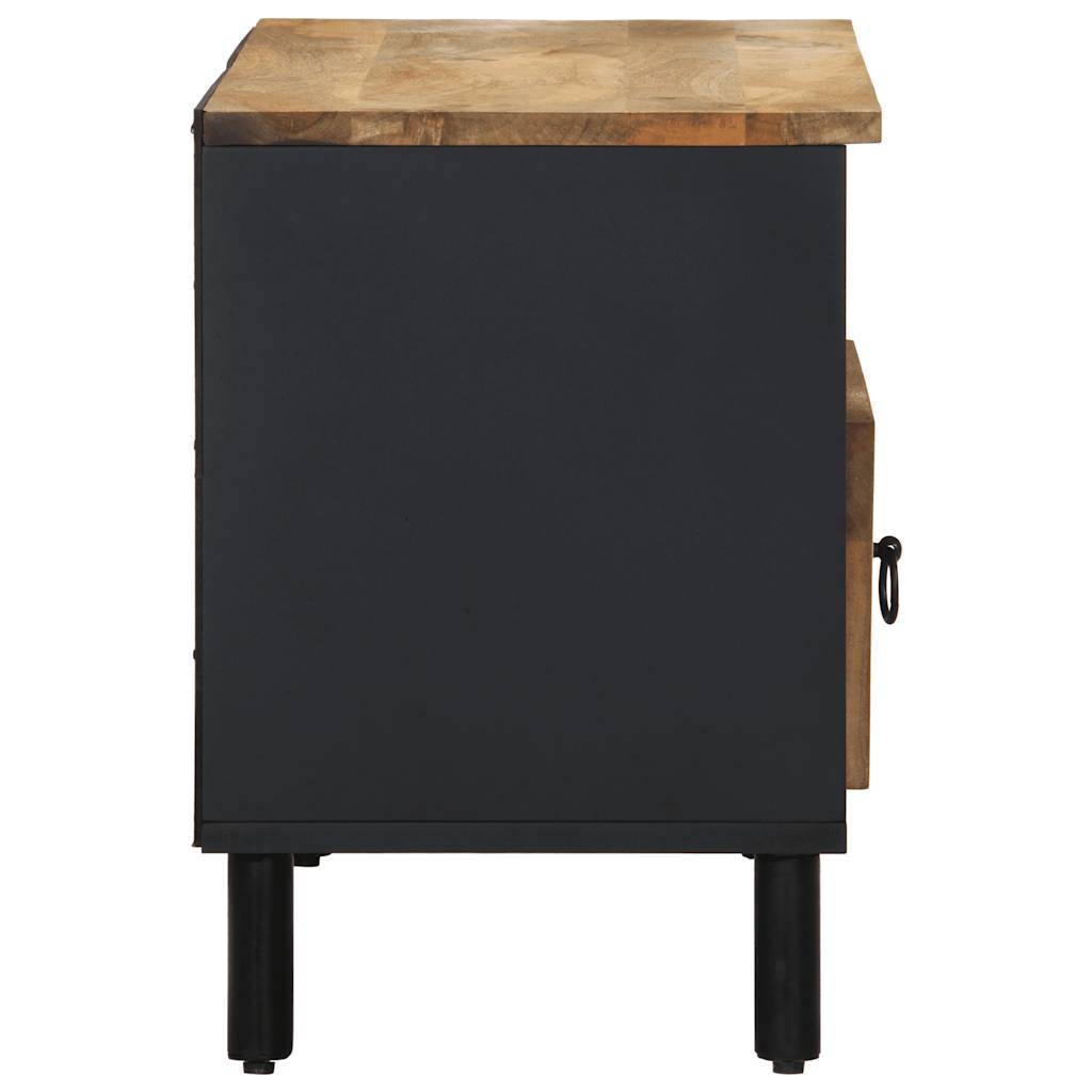 vidaXL TV-Schrank Schwarz 80x33,5x46 cm Raues Mangoholz