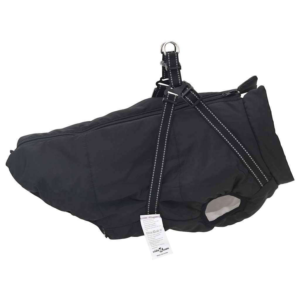 vidaXL Hundemantel mit Geschirr Wasserdicht Reflektierend Schwarz 6XL
