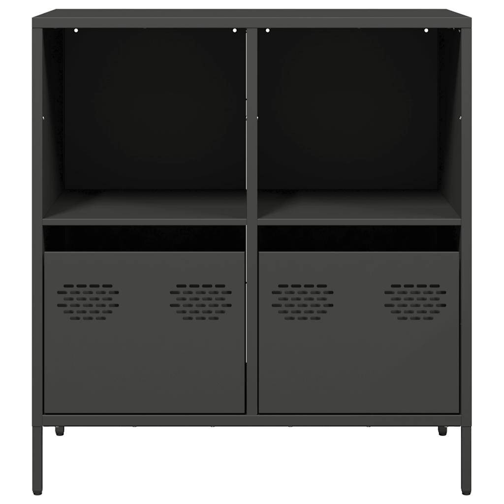 vidaXL Sideboard Schwarz 68x39x73,5 cm Kaltgewalzter Stahl