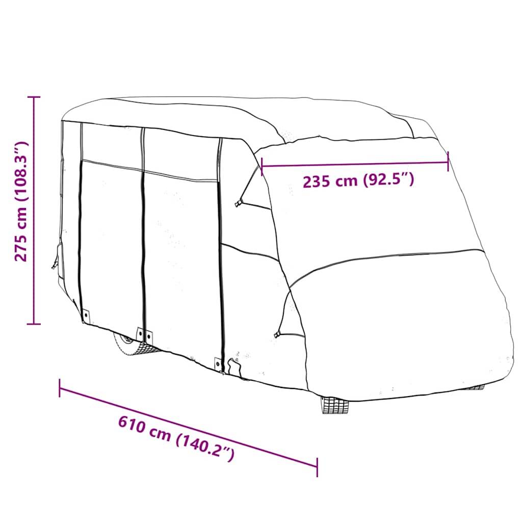 vidaXL Schutzhülle für Wohnmobil Grau 610x235x275 cm Vliesstoff