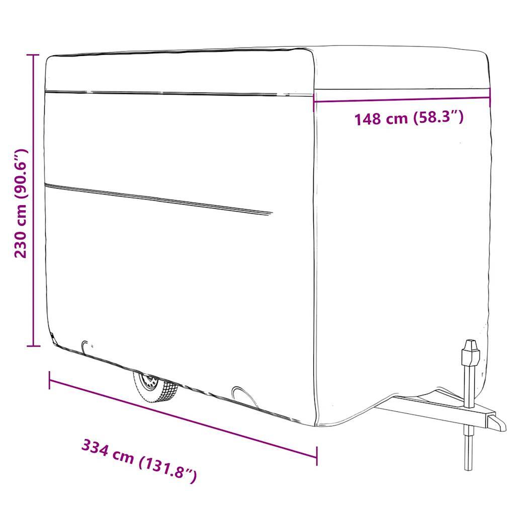 vidaXL Schutzhülle für Pferdeanhänger Grau 334x148x230 cm Vliesstoff