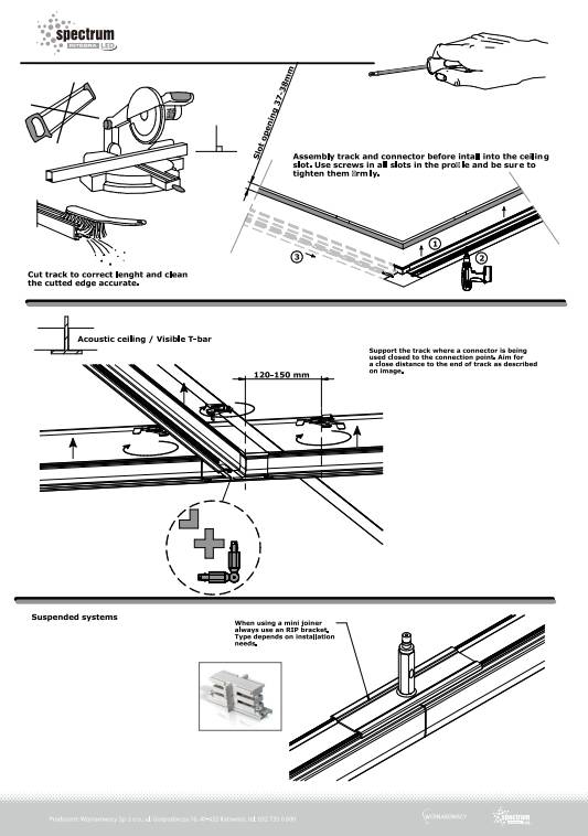 Spectrum LED 3-Phasen Stromschiene 1m für Schienensystem Leuchten Strahler IP20 Weiß 100cm