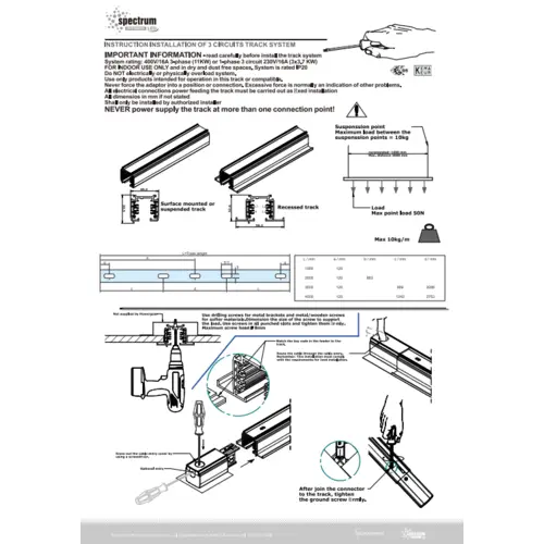 Spectrum LED 3-Phasen Stromschiene 1m für Schienensystem Leuchten Strahler IP20 Weiß 100cm Spectrum LED 3-Phasen Stromschiene 1m für Schienensystem Leuchten Strahler IP20 Weiß 100cm