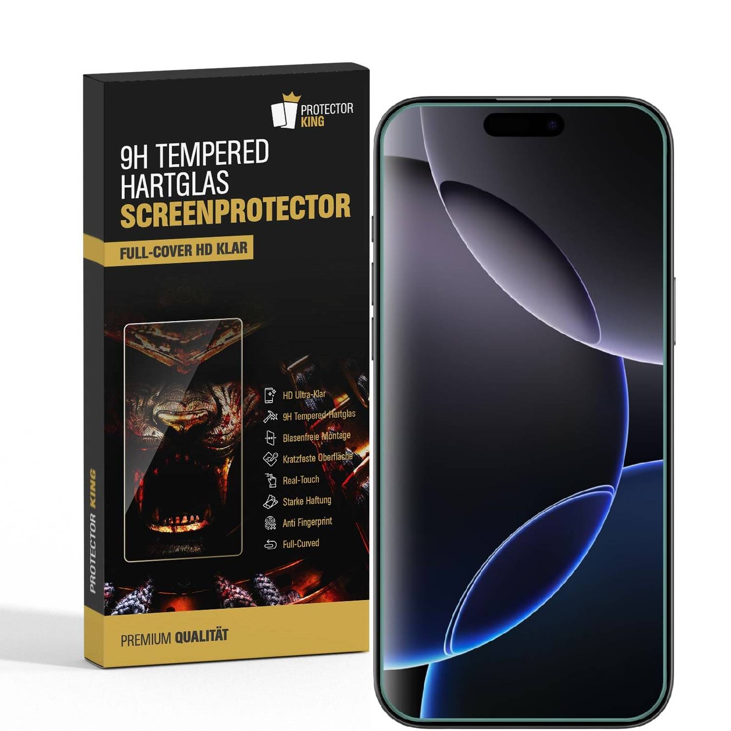 5x 9H Panzerglas für iPhone 16 Pro Max 3D A++ KLAR EXTREM HART echtes Tempered Glass Panzerfolie Displayschutz Schutzglas Hartglas Schutzfolie