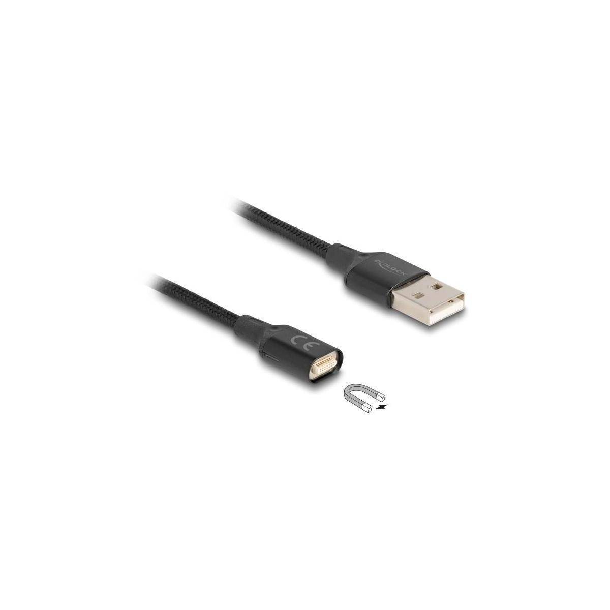 88167 - Magnetisches USB-Ladekabel schwarz 1 m