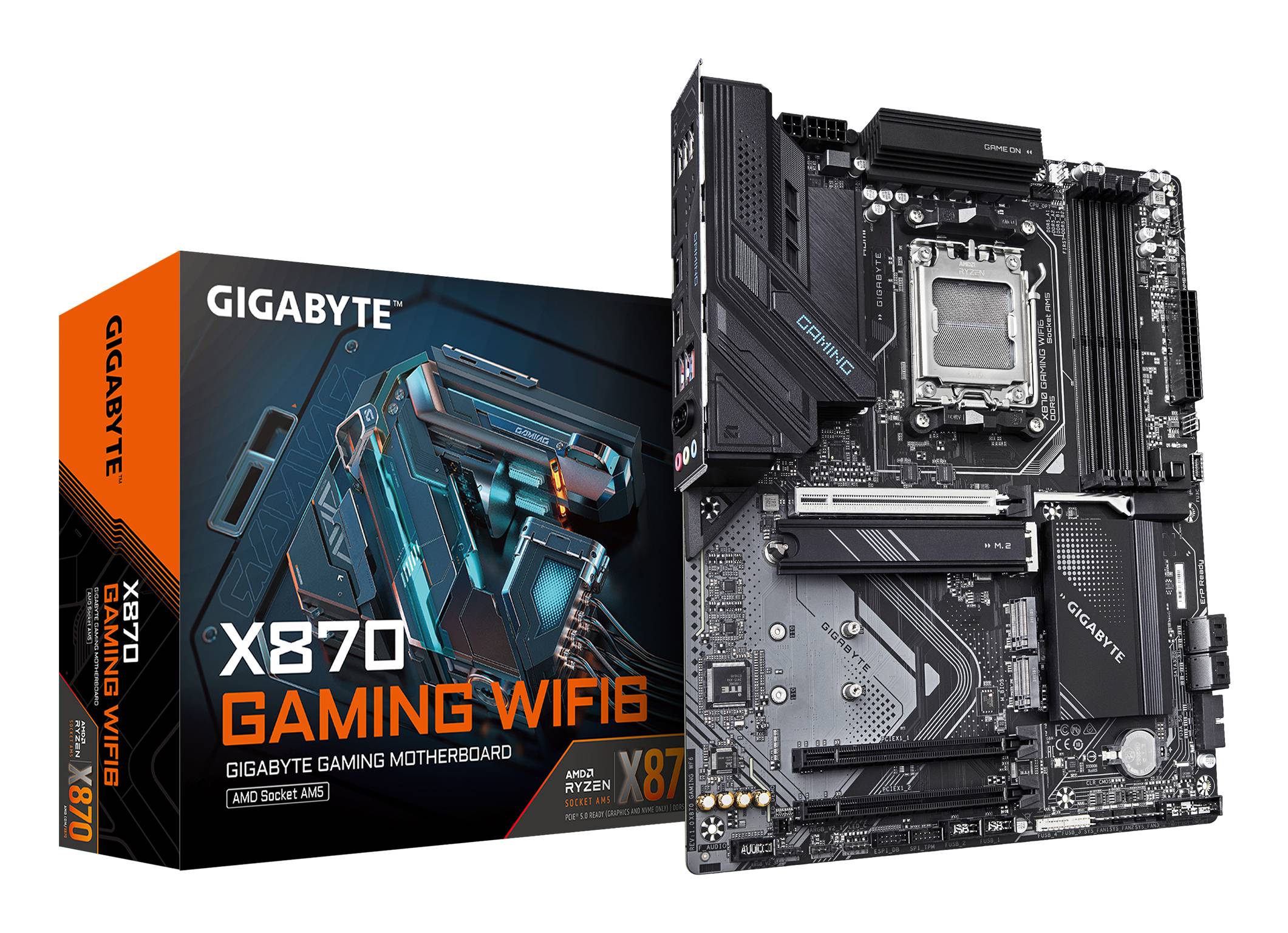 Gigabyte X870 GAMING WIFI6 - Motherboard - ATX - Socket AM5 - AMD X870 Chipsatz - USB4, USB 3.2 Gen 2, USB 3.2 Gen 1, USB-C 3.2 Gen 2x2 - 2.5