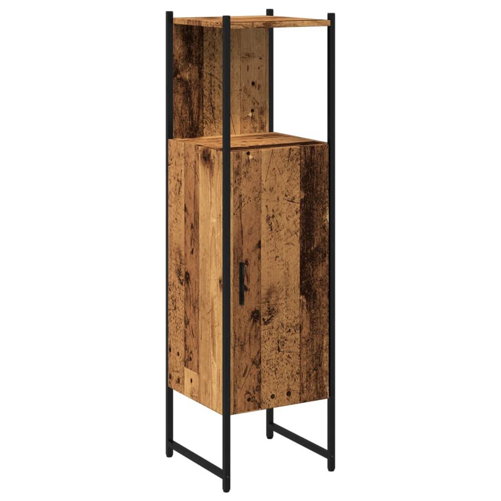 vidaXL Badschrank Altholz-Optik 33x33x120,5 cm Holzwerkstoff