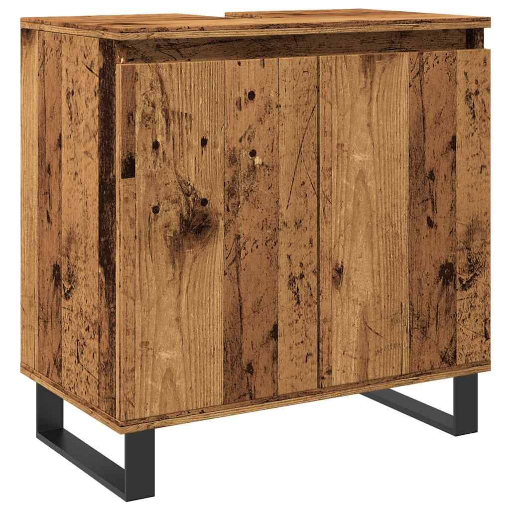 vidaXL Badschrank Altholz-Optik 58x33x60 cm Holzwerkstoff