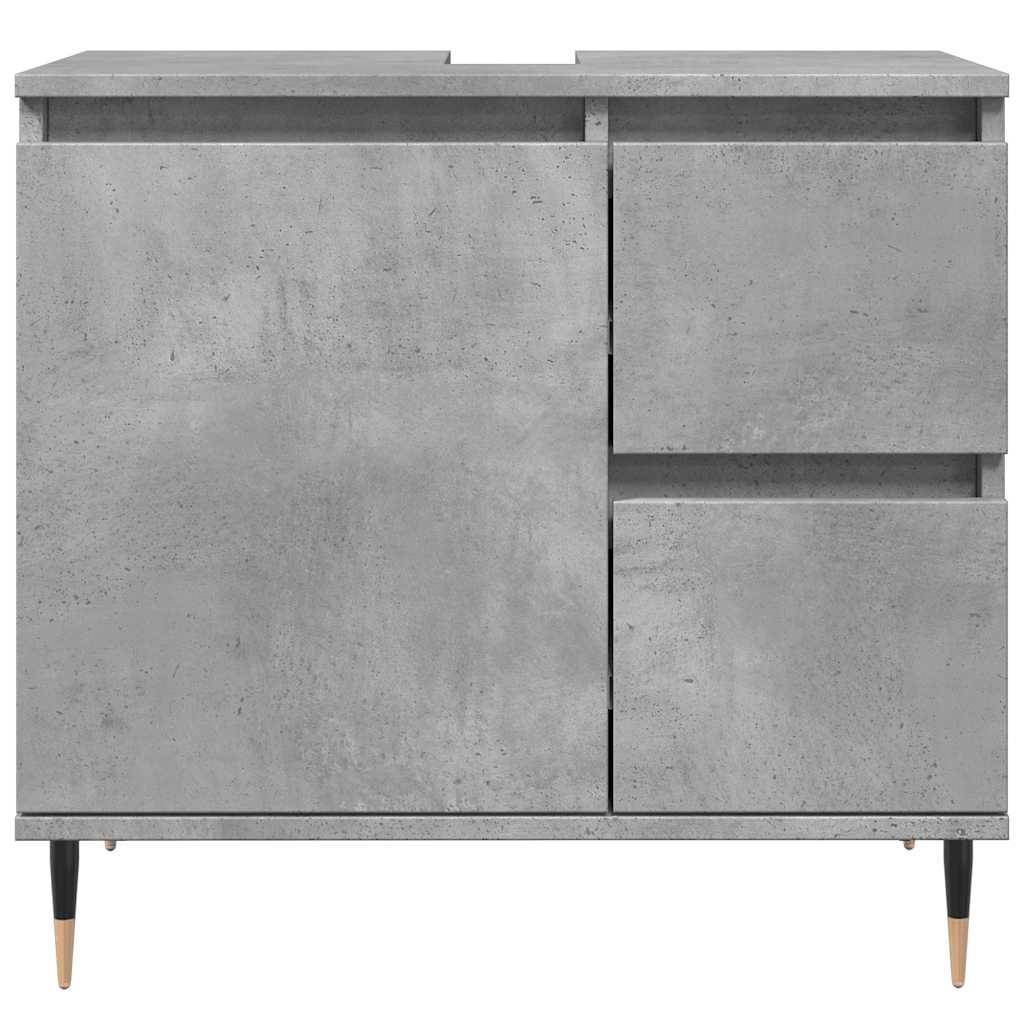 vidaXL Badschrank Betongrau 65x33x60 cm Holzwerkstoff