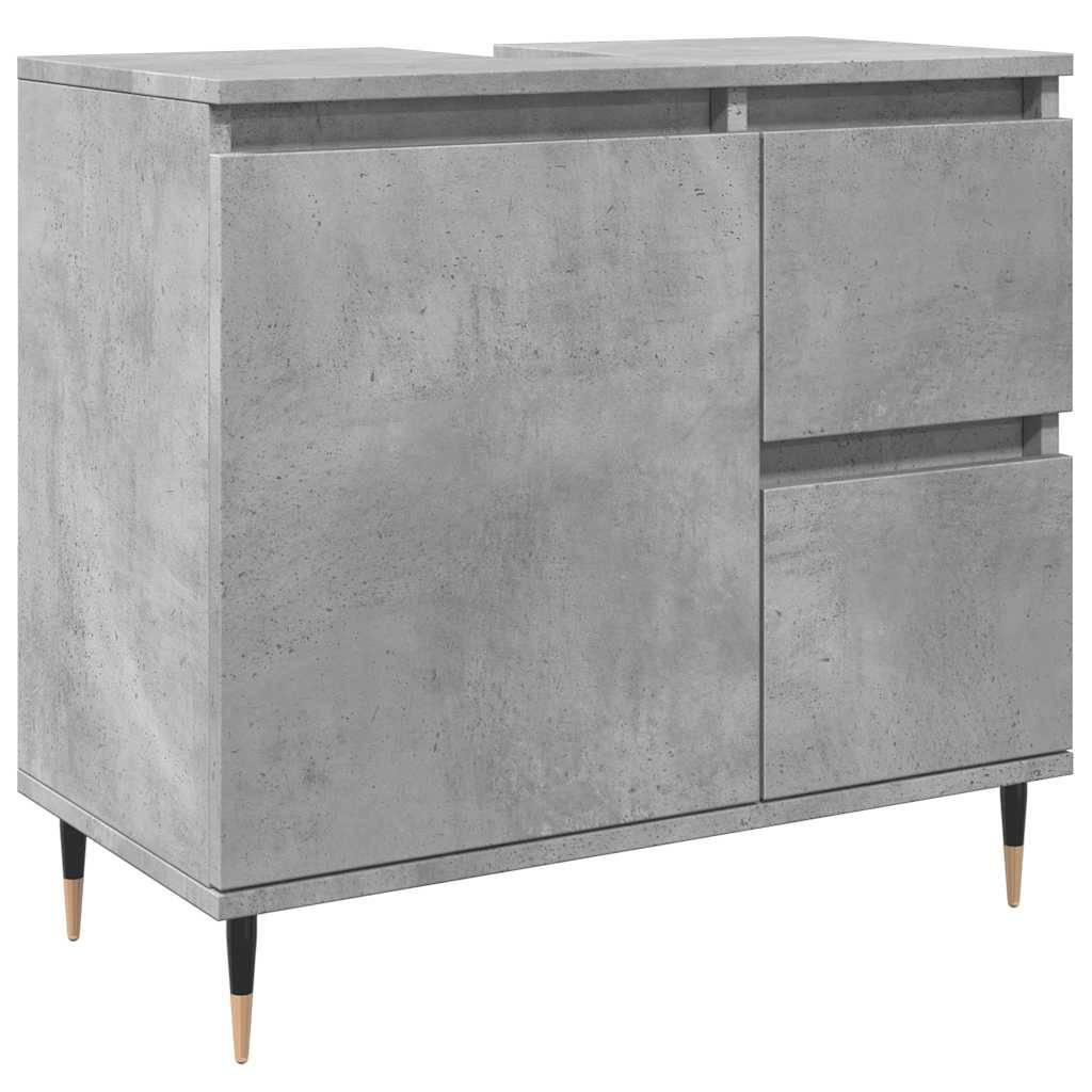 vidaXL Badschrank Betongrau 65x33x60 cm Holzwerkstoff