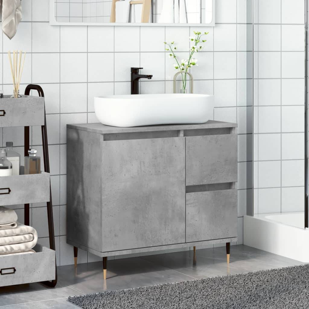 vidaXL Badschrank Betongrau 65x33x60 cm Holzwerkstoff