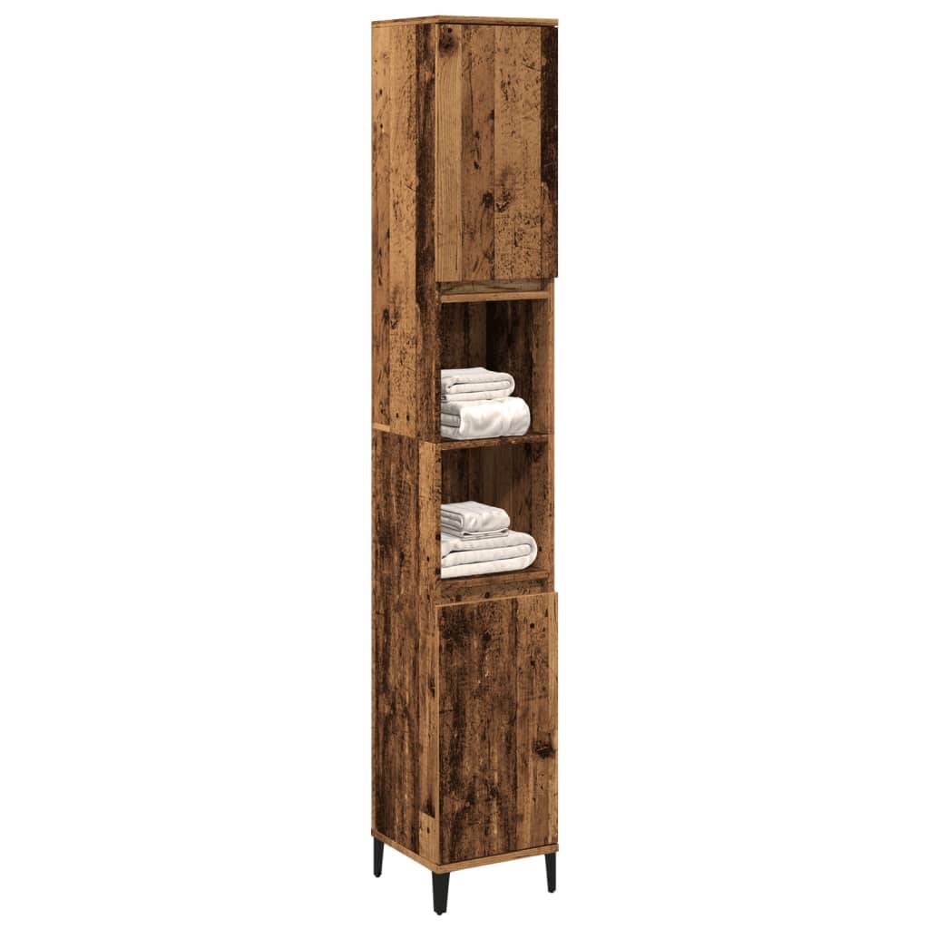vidaXL Badschrank Altholz-Optik 30x30x190 cm Holzwerkstoff