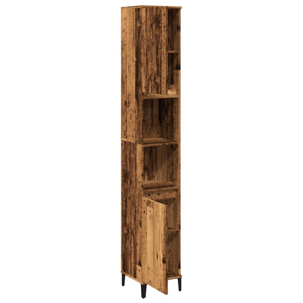 vidaXL Badschrank Altholz-Optik 30x30x190 cm Holzwerkstoff