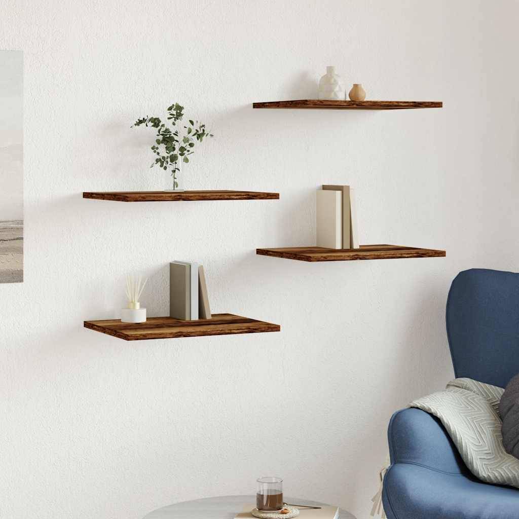 vidaXL Regalböden 4 Stk. Altholz-Optik 40x30x1,5 cm Holzwerkstoff